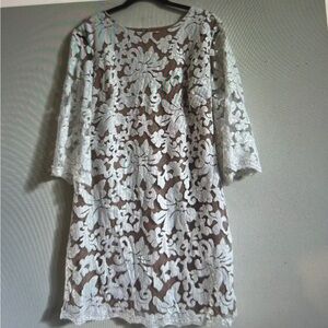 Dress the Population Grace sequin lace white dress. Fully line. Size Lg